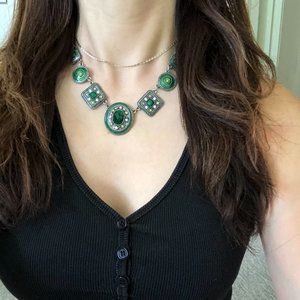 Handmade Emerald Stone Necklace (short style)